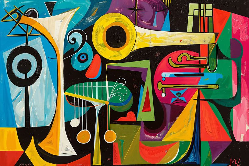Abstract musical shapes in vibrant colours by Imperial Art House