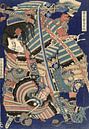Kämpfende Helden, Katsushika Hokusai von 1000 Schilderijen Miniaturansicht