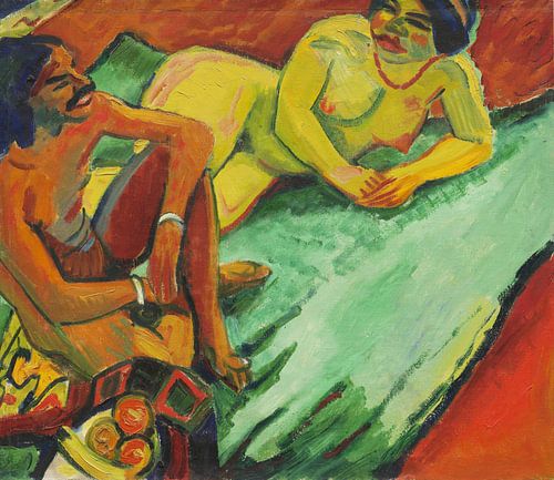 Max Pechstein, Indiaan en vrouwelijk naakt, 1910