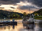 Königstein, Saksisch Zwitserland - veerboot en aanlegsteiger van de Elbe van Pixelwerk thumbnail