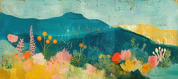Bloementuin | Dreamland Blooms van Abstract Schilderij