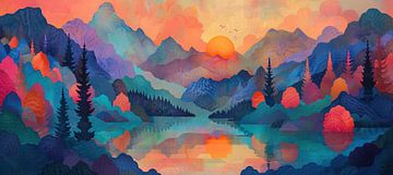 Whispering Sunset Valley by Art Whims