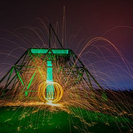 Light Painting on the Gauge Tower by mh-photografie
