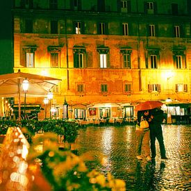 Rom Piazza di Trastevere bei Nacht von rene marcel originals