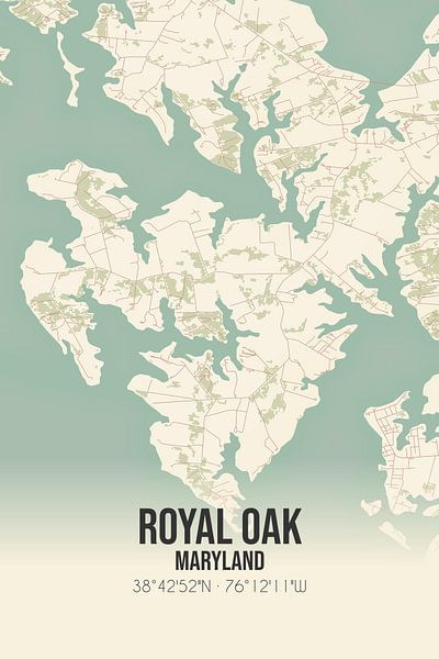 Vintage map of Royal Oak (Maryland), USA. by Prints of Place