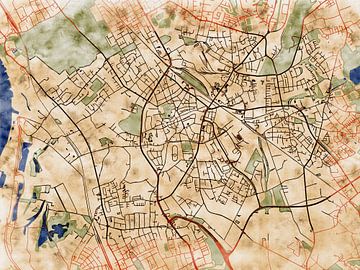 Kaart van Dinslaken in de stijl 'Serene Summer' van Maporia