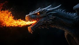Dragon spits fire by TheXclusive Art