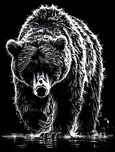 Majestic Bear Muurkunst - Wilde dieren