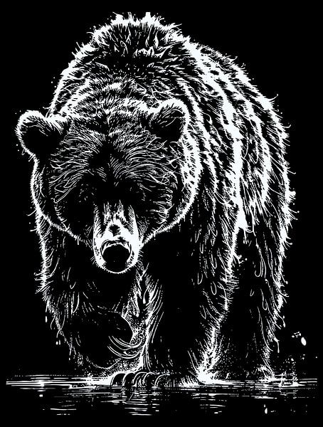 Majestätischer Bär Wandkunst - Wildlife von Ramy Salah Hefny