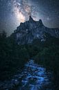 Een sterrennacht in de Franse Alpen van Daniel Gastager thumbnail