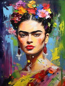 Frida in modernen Farben, Acryl von ColorWorldwide