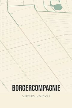 Alte Karte der Borgercompagnie (Groningen) von Rezona
