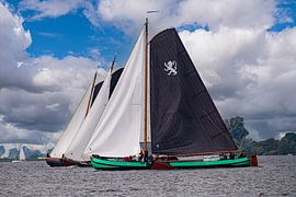 Skûtsje sailing in Friesland by Brian Morgan