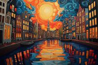 Nighttime Canal Cityscape