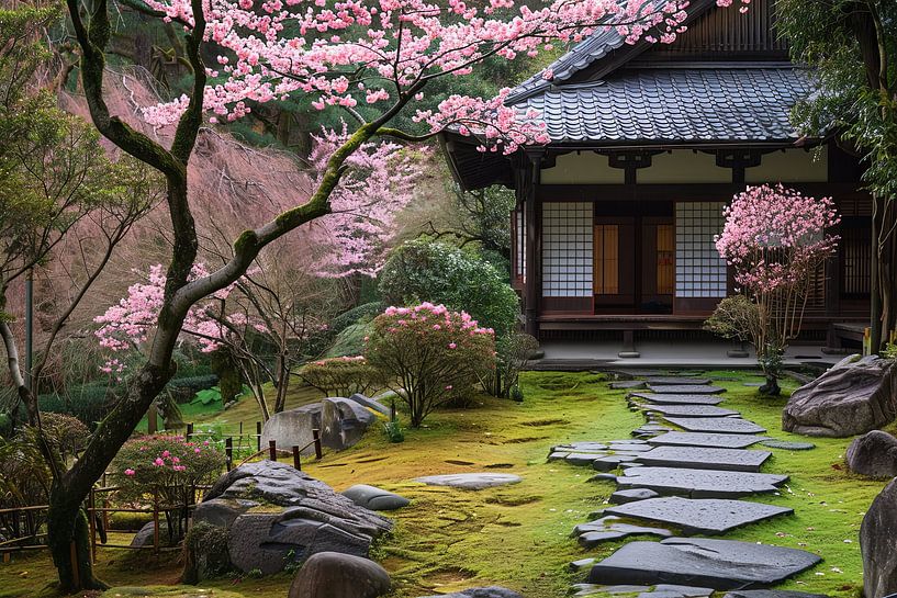 Japanese house with garden by Egon Zitter