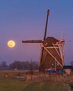Pleine lune au moulin de Koningslaagste par Henk Meijer Photography Aperçu