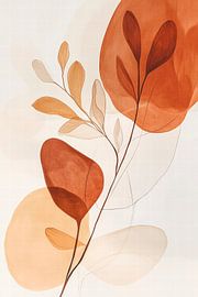 Abstract plant composition in earthy tones by Poster Art Shop
