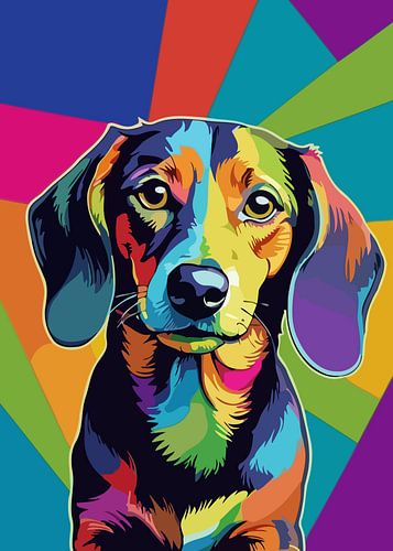 Teckel Pop Art Stijl