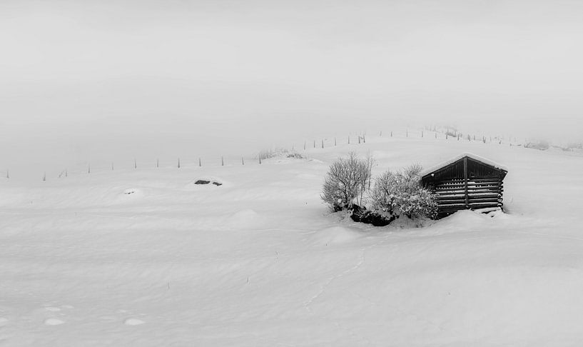 Schuur in de sneeuw 2 van Alex Neumayer