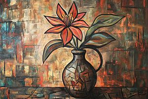 Vase à fleurs | Fleur orange