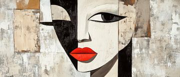 Geometric portrait in black and white by Poster Art Shop
