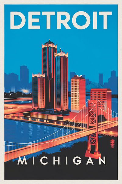 Detroit, Michigan von Poster Art Shop