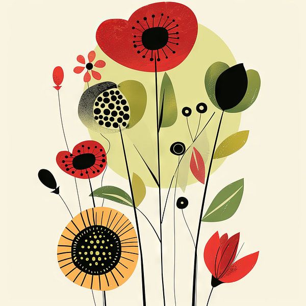 Farbenfrohe Blüten von Poster Art Shop