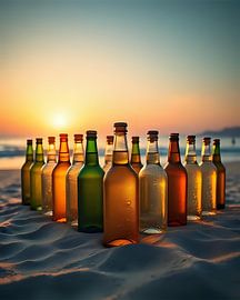 Bottles and the last ray of light by Jean Pierre