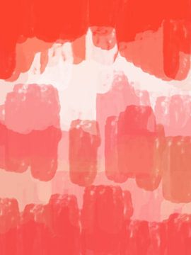 Abstract brush strokes in pink, orange, white and red. by Abstract Minimalist Art