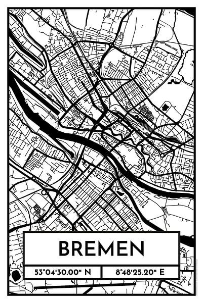 Brême - Conception du plan de la ville Plan de la ville (Retro) par ViaMapia