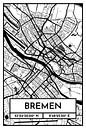 Brême - Conception du plan de la ville Plan de la ville (Retro) par ViaMapia Aperçu