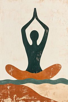 Yoga silhouet met natuurlijke tinten van Imperial Art House
