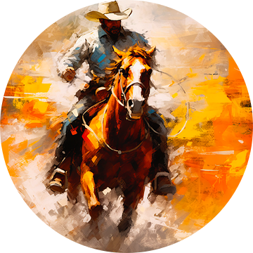 Cowboy op paard van Dunto Venaar