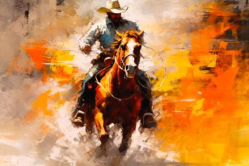 Cowboy on horseback by Dunto Venaar