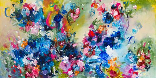 Come fly with me - colourful abstract painting