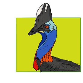 Kasuari bird colored by Teun Poppelaars