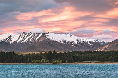 Lake Tekapo zonsondergang