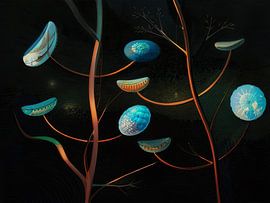 NFT - Japanse spacebloemen van Joost Hogervorst