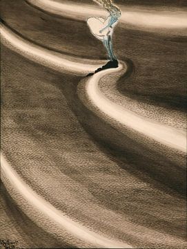 Léon Spilliaert - Jeune fille devant la vague (1908) sur Peter Balan