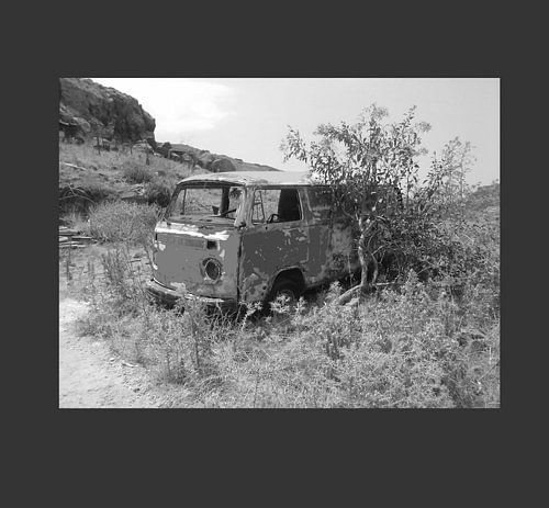 Volkswagenbusje zwartwit