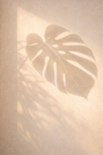Monstera & Olive Branch Silhouette Canvas - Minimalist Japandi Home Decor