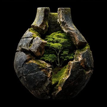 Groene natuur in vaas van TheXclusive Art