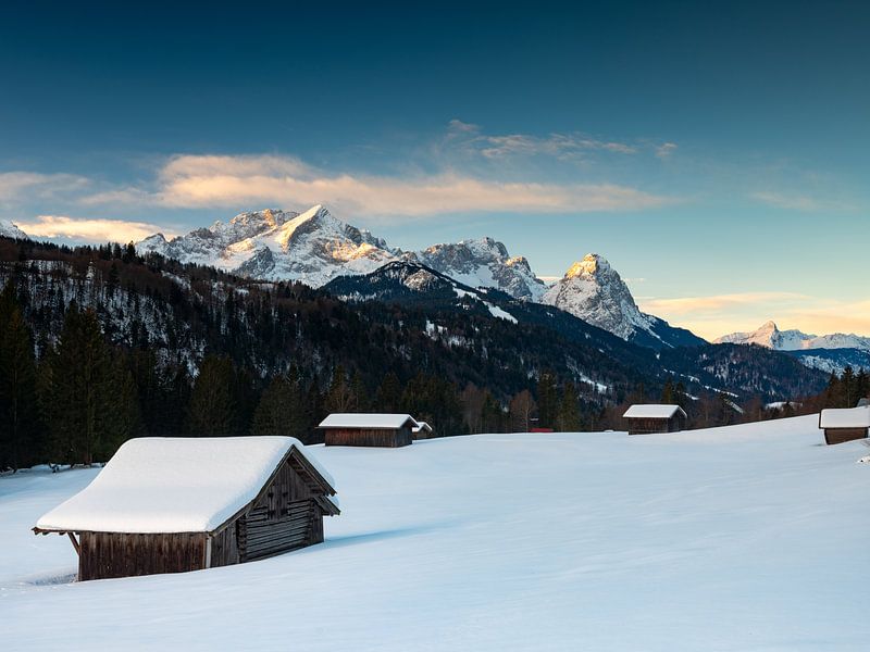Uitzicht op de Zugspitze van Andreas Müller