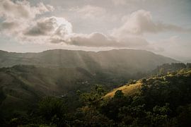Reisfotografie “Zonnestraal” | Costa Rica |  Midden Amerika | Monteverde | groen | Bergen | Fotografie | Foto Print | Art Print van Estelle Bijker Fotografie
