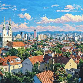 Zagreb Kroatien Kunstpanorama von TheXclusive Art