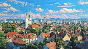 Zagreb Croatia artistic panorama
