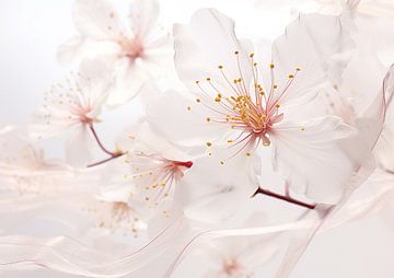 Fleurs de cerisier en soie sur Bianca ter Riet