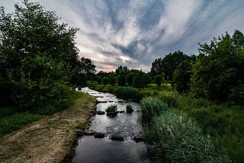 beek door een groen landschap
