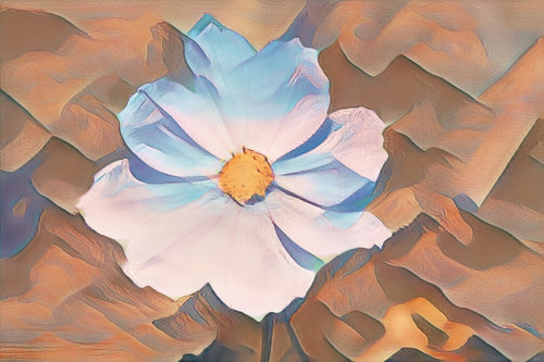 „Blije Bloem“ in Indigo und Ocker