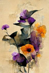 Purple And Orange Dry Flowers